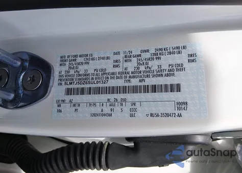 2025 Lincoln Corsair Grand Touring из США, поврежденный, VIN 5LMTJ5DZ6SUL01327